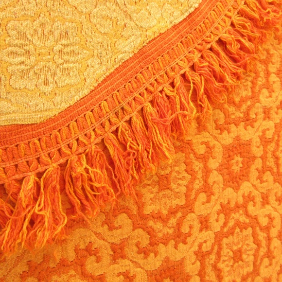 Vintage 1970's Orange Tapestry Bedspread - Picture 5 of 5